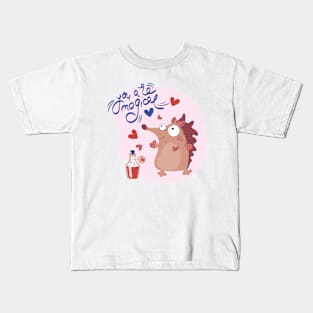 Romantic You Are Magical Hedgehog | Valentines Day Kids T-Shirt